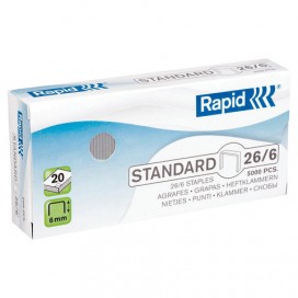 Скобы для степлера RAPID 'Standard', №24/6, 1000 штук, в картонной коробке, до 20 листов, 24855600