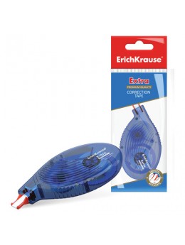 Корректирующая лента ERICH KRAUSE 'Extra', 5 мм х 8 м, корпус синий, упаковка с европодвесом, 46142