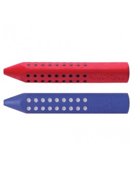 Резинка стирательная FABER-CASTELL 'Grip 2001', трехгранная, 90x15x15 мм, красная/синяя, 187101