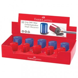 Точилка FABER-CASTELL 'Grip 2001 Mini', с контейнером, пластиковая, красная/синяя, 183710