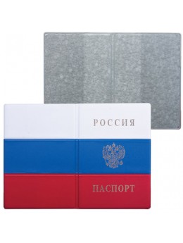Обложка для паспорта с гербом 'Триколор', ПВХ, цвета российского триколора, ДПС, 2203.Ф
