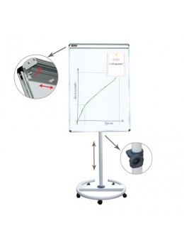 Доска-флипчарт магнитно-маркерная (70х100 см), передвижная, ГАРАНТИЯ 10 ЛЕТ, BRAUBERG, 231703