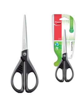Ножницы MAPED (Франция) 'Essentials Green', 170 мм, черные, картонная упаковка с европодвесом, 467010, 468010