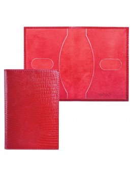 Обложка для паспорта BEFLER 'Ящерица', натуральная кожа, тиснение, красная, О.1-3