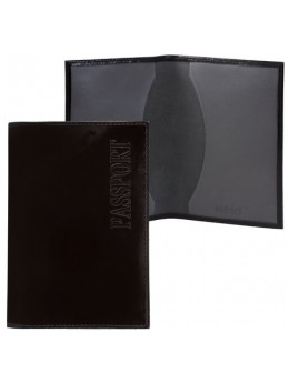 Обложка для паспорта BEFLER 'Classic', натуральная кожа, тиснение 'Passport', черная, О.1-1
