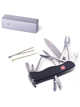 Подарочный нож VICTORINOX 'Work champ', 111 мм, складной, с фиксирующимся лезвием, черный, 21 функция, 0.9064.3 Подарочный нож VICTORINOX 'Work champ', 111 мм, складной, с фиксирующимся лезвием, черный, 21 функция, 0.9064.3