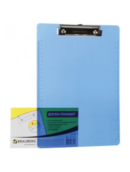 Доска-планшет BRAUBERG 'Energy' с прижимом А4 (226х315 мм), пластик, 2 мм, СИНЯЯ, 232230