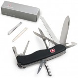 Подарочный нож VICTORINOX 'Outrider', 111 мм, складной, с фиксирующимся лезвием, черный, 14 функций, 0.9023.3
