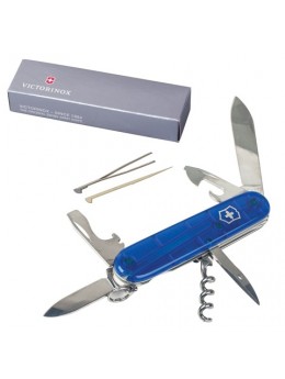 Подарочный нож VICTORINOX 'Spartan', 91 мм, складной, прозрачный синий, 12 функций, 1.3603.Т2 Подарочный нож VICTORINOX 'Spartan', 91 мм, складной, прозрачный синий, 12 функций, 1.3603.Т2