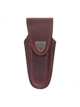 Подарочный чехол для ножей VICTORINOX, кожа, коричневый, на липучке, фиксирующееся лезвие, толщина 4-6 уровней, 4.0538