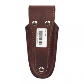 Подарочный чехол для ножей VICTORINOX, кожа, коричневый, на липучке, фиксирующееся лезвие, толщина 4-6 уровней, 4.0538