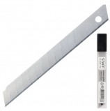 Лезвия для ножей 9 мм КОМПЛЕКТ 10 ШТ., толщина лезвия 0,38 мм, в пластиковом пенале, STAFF, 235465