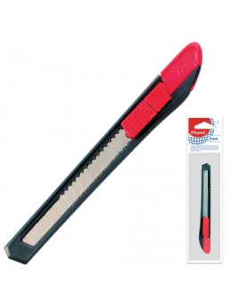 Нож универсальный 9 мм MAPED (Франция) 'Start', фиксатор, корпус черно-красный, европодвес, 92211