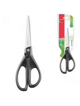 Ножницы MAPED (Франция) 'Essentials Green', 210 мм, черные, эргономичные ручки, картонная упаковка с европодвесом, 468110
