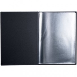 Папка 'Меню' на трех винтах, с 10 файлами, 220х320 мм, черная, 'ДПС', 2273.М-107