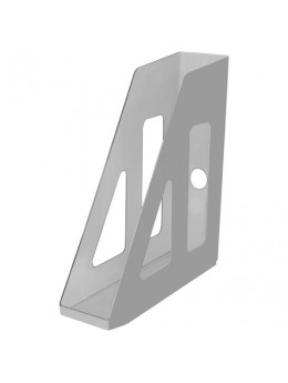 Лоток вертикальный для бумаг СТАММ 'Актив' (253х70х250 мм), серый, ЛТ510