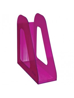 Лоток вертикальный для бумаг СТАММ 'Фаворит' (235х240 мм), ширина 90 мм, тонированный фиолетовый, ЛТ709