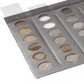 Планшет-вкладыш А4 на 36 монет, ПВХ, с перфорацией, с картонным разделителем для записей, ДПС, 2867/36