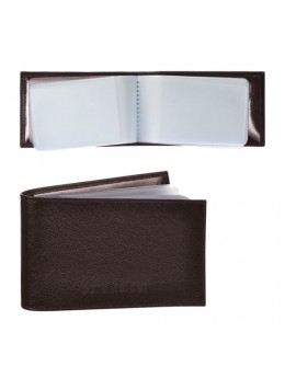 Визитница карманная BEFLER 'Грейд' на 40 визитных карт, натуральная кожа, тиснение, коричневая, K.5.-9
