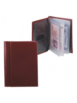 Бумажник водителя BEFLER 'Classic', натуральная кожа, тиснение, 6 пластиковых карманов, коньяк, BV.25.-1