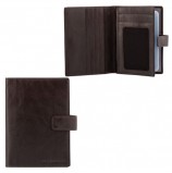 Бумажник водителя FABULA 'Estet', натуральная кожа, тиснение, 6 пластиковых карманов, кнопка, темно-коричневый, BV.7.MN
