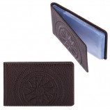 Визитница карманная FABULA 'Talisman' на 40 визиток, натуральная кожа, тиснение, шоколадная, V.72.SN