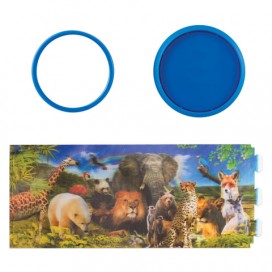 Подставка-стакан для канцелярских принадлежностей BRAUBERG, 3D-эффект, 'Дикие животные', D 87x106 мм, 236441