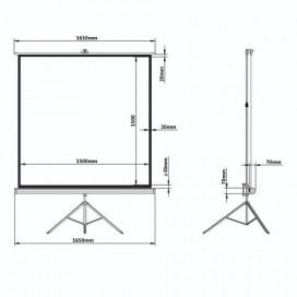 Экран проекционный на треноге (150х150 см), матовый, 1:1, BRAUBERG 'TRIPOD', 236729