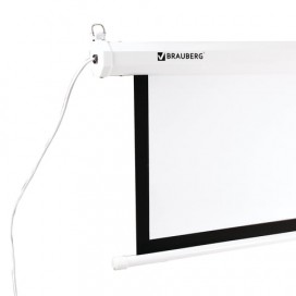 Экран проекционный настенный (180х180 см), матовый, электропривод, 1:1, BRAUBERG 'MOTO', 236733