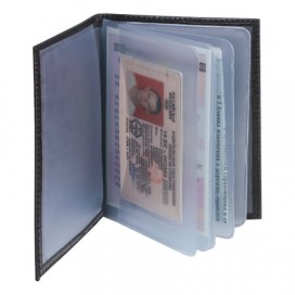Бумажник водителя BEFLER 'Кайман', натуральная кожа, тиснение, 6 пластиковых карманов, черный, BV.1.-13