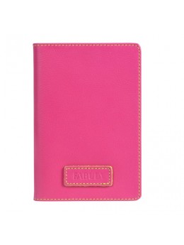 Обложка для паспорта FABULA 'Ultra', натуральная кожа, контрастная отстрочка, розовая, O.82.FP