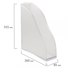 Лоток вертикальный для бумаг BRAUBERG 'Cosmo' (260х85х315 мм), прозрачный