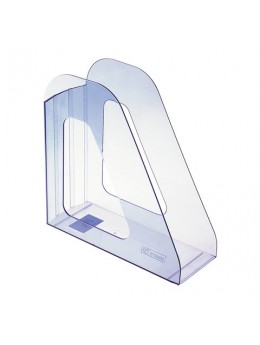 Лоток вертикальный для бумаг СТАММ 'Фаворит' (235х240 мм), ширина 90 мм, тонированный голубой, ЛТ702