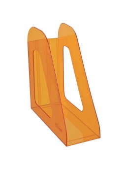 Лоток вертикальный для бумаг СТАММ 'Фаворит' (235х240 мм), ширина 90 мм, тонированный оранжевый, ЛТ716