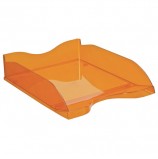 Лоток горизонтальный для бумаг СТАММ 'Люкс', А4 (350х255х70 мм), тонированный оранжевый, ЛТ613