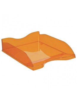 Лоток горизонтальный для бумаг СТАММ 'Люкс', А4 (350х255х70 мм), тонированный оранжевый, ЛТ613