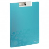Папка-планшет LEITZ 'WOW', с верхним прижимом и крышкой, A4, 330х230 мм, полифом, бирюзовая, 41990051
