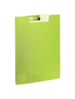 Папка-планшет LEITZ 'WOW', с верхним прижимом и крышкой, A4, 330х230 мм, полифом, зеленая, 41990064