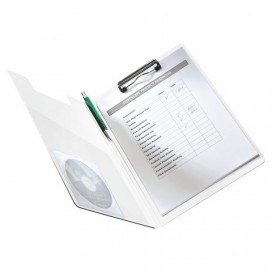Папка-планшет LEITZ 'WOW', с верхним прижимом и крышкой, A4, 330х230 мм, полифом, розовая, 41990023