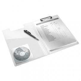 Папка-планшет LEITZ 'WOW', с верхним прижимом и крышкой, A4, 330х230 мм, полифом, розовая, 41990023