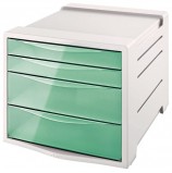 Блок из 4 закрытых лотков для бумаги, настольный, ESSELTE 'Colour'Ice', 285х245х365 мм, зеленый, 626285