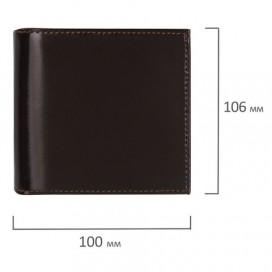 Портмоне мужское BEFLER 'Classic', 100х106 мм, натуральная кожа, на кнопке, коричневое, PМ.21.-1