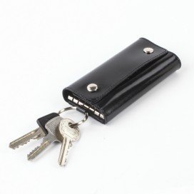 Футляр для ключей BEFLER 'Classic', натуральная кожа, две кнопки, 60x110х15 мм, черный, KL.3.-1