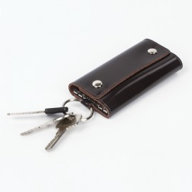 Футляр для ключей BEFLER 'Classic', натуральная кожа, две кнопки, 60x110х15 мм, коричневый, KL.3.-1