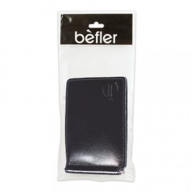 Зажим для купюр BEFLER 'Classic', натуральная кожа, тиснение, 120х86 мм, черный, Z.6.-1