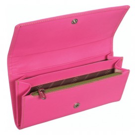 Портмоне женское FABULA 'Ultra', 95х192 мм, натуральная кожа, кнопка, розовое, PJ.149.FP