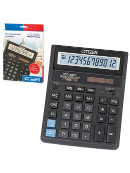 Калькулятор настольный CITIZEN SDC-888TII (203х158 мм), 12 разрядов, двойное питание Калькулятор настольный CITIZEN SDC-888TII (203х158 мм), 12 разрядов, двойное питание