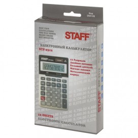Калькулятор настольный металлический STAFF STF-2312 (175х107 мм), 12 разрядов, двойное питание, 250135