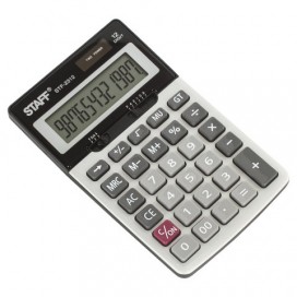 Калькулятор настольный металлический STAFF STF-2312 (175х107 мм), 12 разрядов, двойное питание, 250135