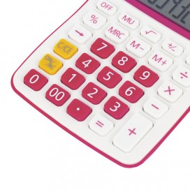 Калькулятор настольный STAFF STF-6212, КОМПАКТНЫЙ (148х105 мм), 12 разрядов, двойное питание, МАЛИНОВЫЙ, блистер, 250291
